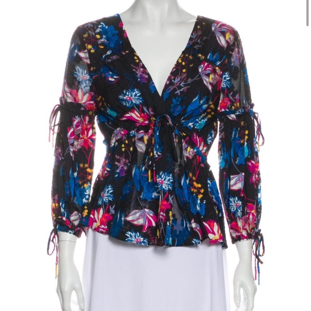 Tanya Taylor Multicolor Floral Blouse